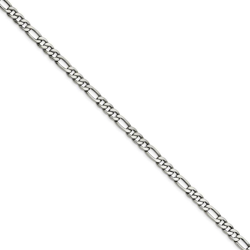 Men's 6.75mm Stainless Steel Figaro Chain Necklace, 21.75 Inch